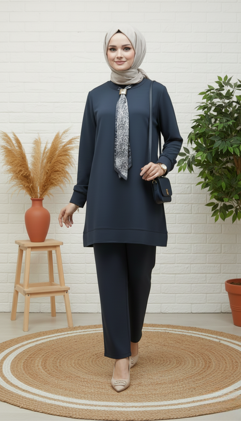 Kado Kravatlı Pantolonlu Takım 257647 - Antrasit