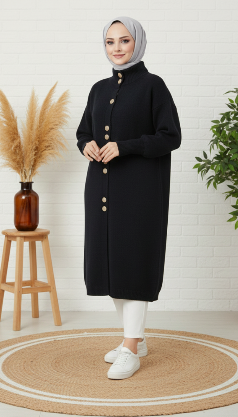 Afra Angora Hırka 251412 - Siyah