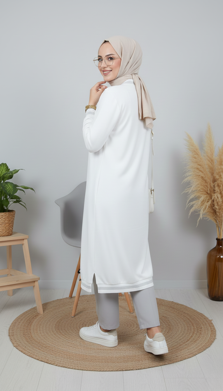 Asrınzade Taş Detaylı Kap 3970 - Ekru