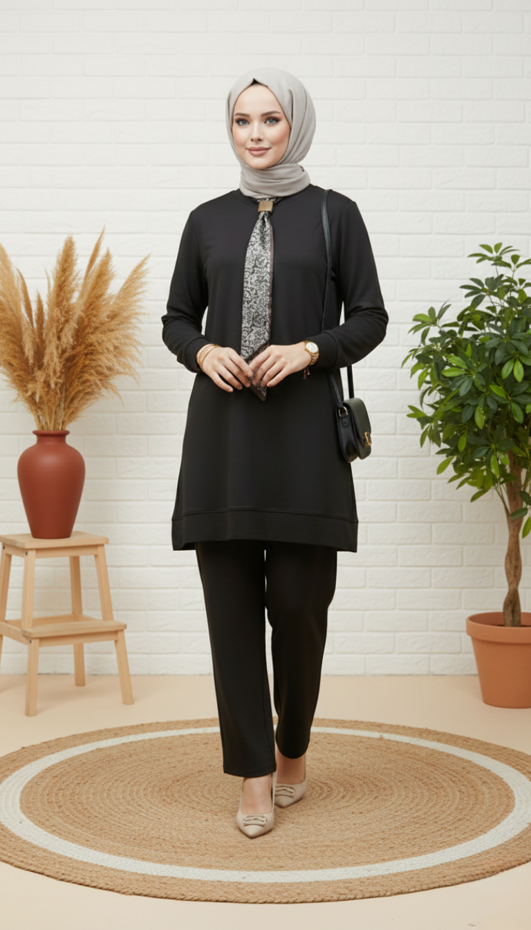 Kado Kravatlı Pantolonlu Takım 257647 - Siyah