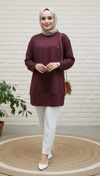 Kado Geniş Manşetli Tunik 257563 - Bordo