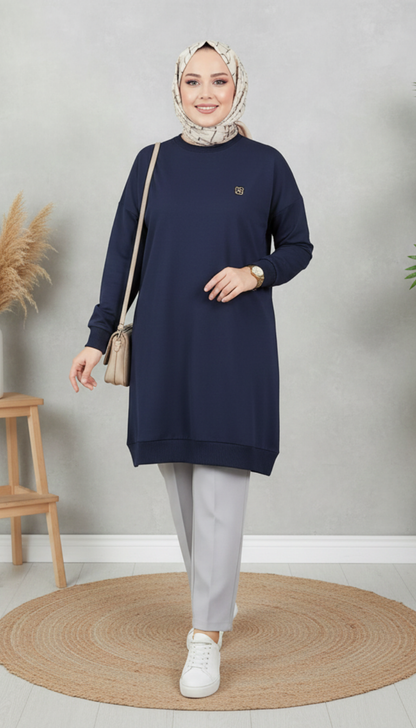 Kado Geniş Manşetli Tunik 257563 - Lacivert