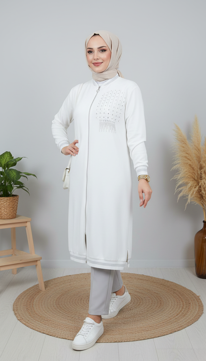 Asrınzade Taş Detaylı Kap 3970 - Ekru