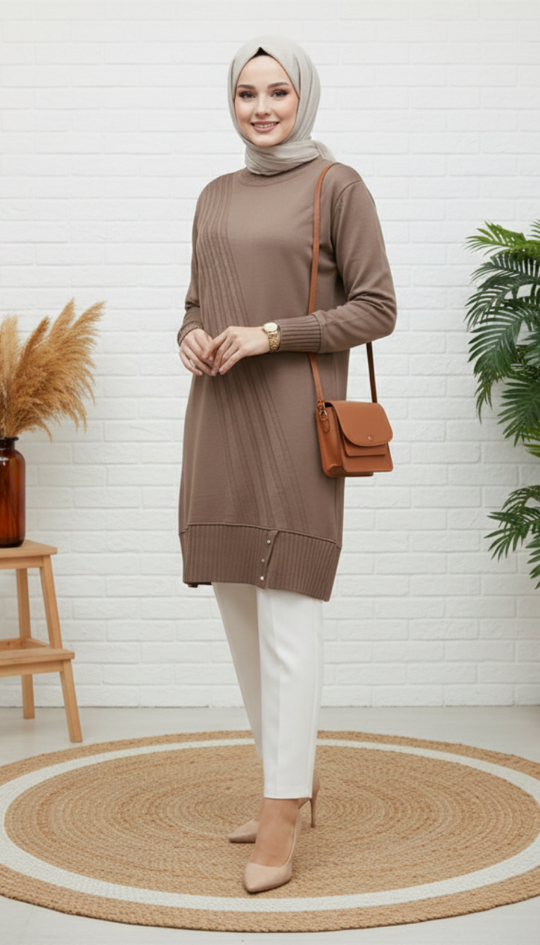 Asrınzade Soğukip Tunik 3203 - Vizon