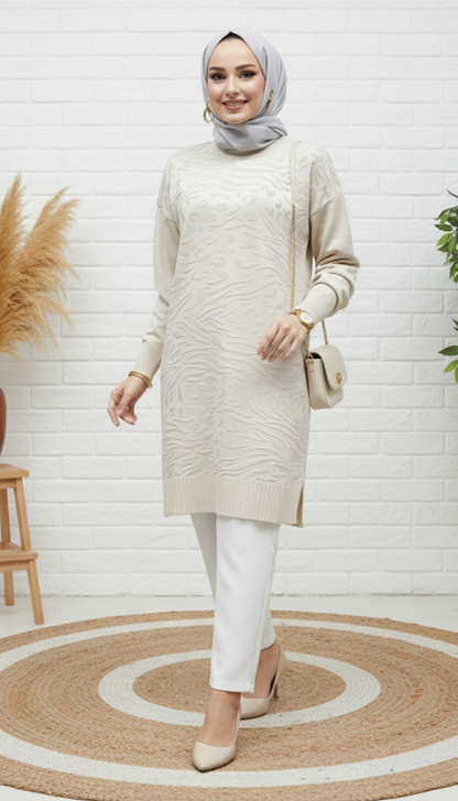 Novalüks Soğuk İp Tunik 3274 - Taş