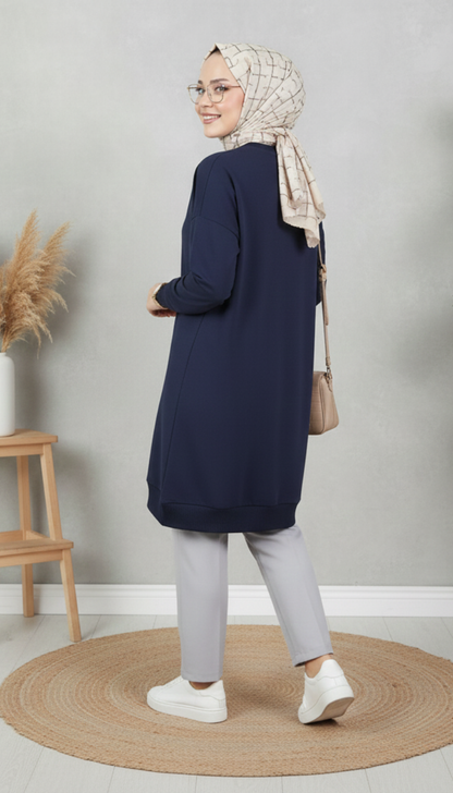 Kado Geniş Manşetli Tunik 257563 - Lacivert