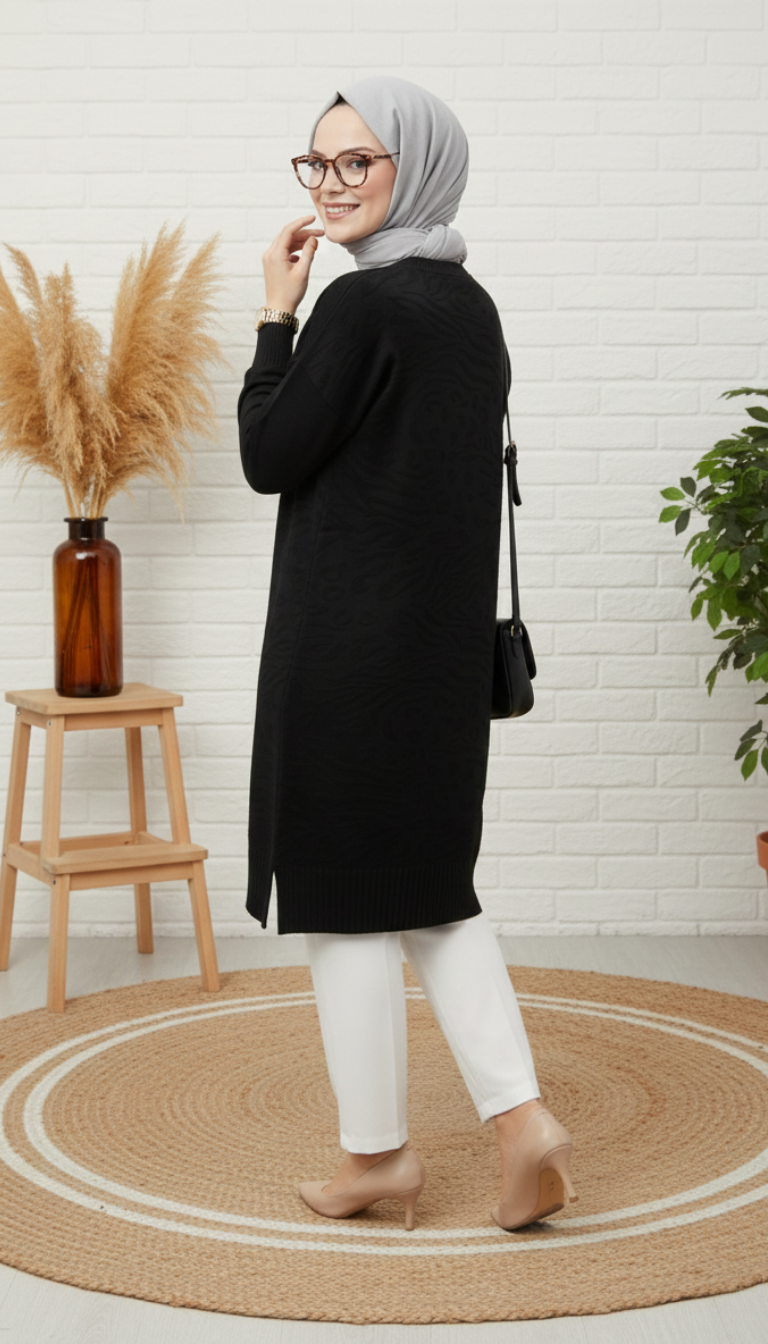 Novalüks Soğuk İp Tunik 3274 - Siyah