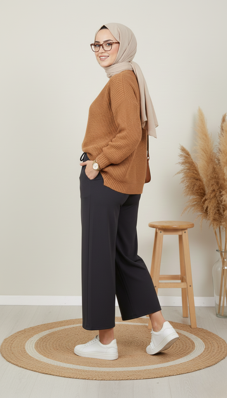 Simay Moda Oysho V Logo Çakmalı Pantolon 1076 - Siyah