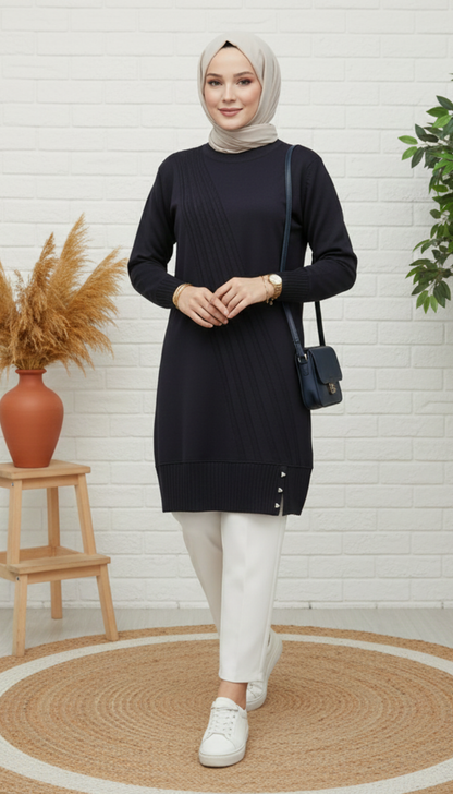 Asrınzade Soğukip Tunik 3203 - Siyah