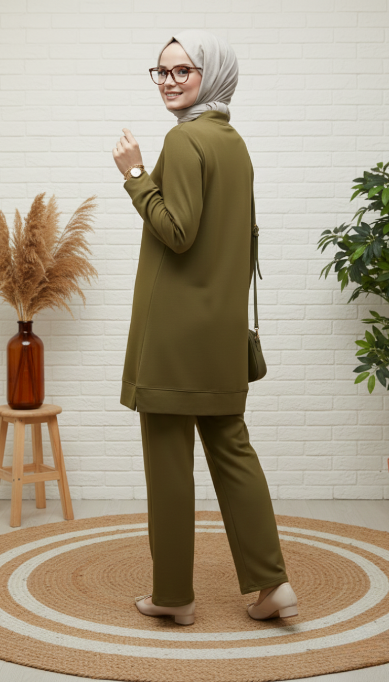 Kado Kravatlı Pantolonlu Takım 257647 - Yağ Yeşili