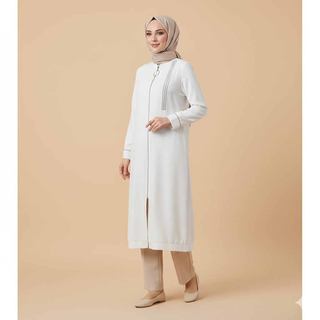 Beranisa Taş Detaylı Kap 3970 - Beyaz