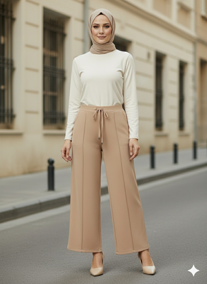 Simay Moda Oysho Çimalı Bol Paça Pantolon 1041